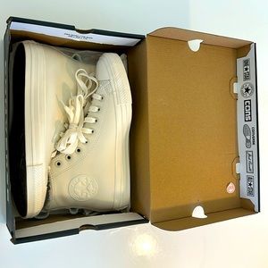 NEW Converse Chuck Taylor All Stars Women’s 8.5 Vintage White Fleece-lined